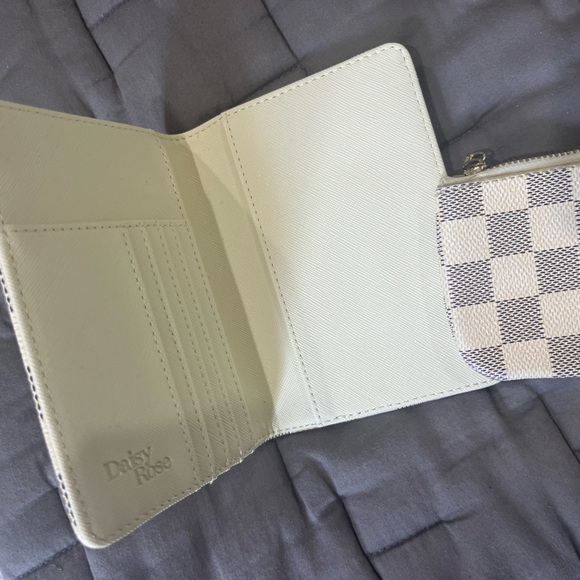 Daisy Rose Multi Card Vegan Leather wallet coin purse Checkered - Picture 2 of 6